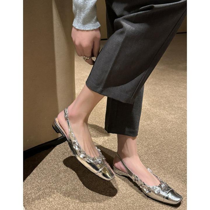 Dame Floral Pyntet Slingback Ballerinaer Stilla