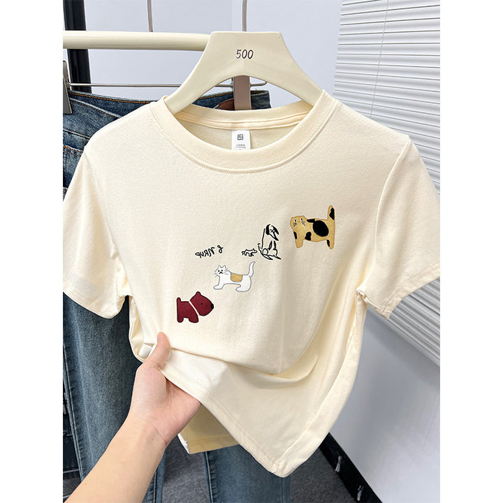 Femme Grafiktrykt Fritids T-shirt Stilla