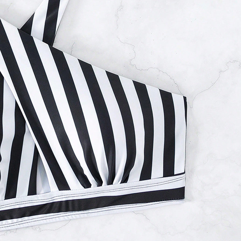 Dame Stilfuld Krydsryg Stribet Bikini-Top Stilla
