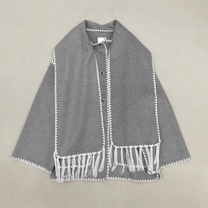 Kvinders elegante og alsidige uld poncho Stilla