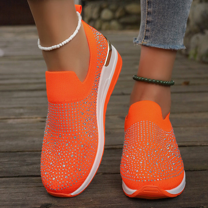 Dame Elegante Slip-On Sneakers med rhinsten-besatte detaljer og skridsikre såler Stilla