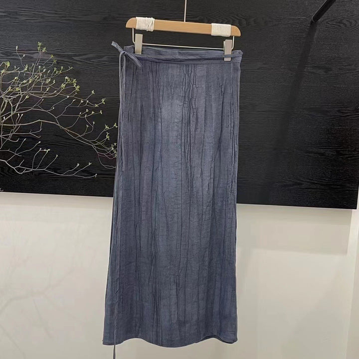 Femme Letvægts Crinkle Maxi-Nederdel Stilla