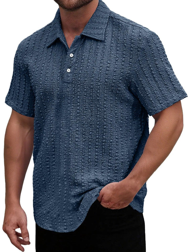 Herrer Struktur Kortærmet Poloshirt Stilla