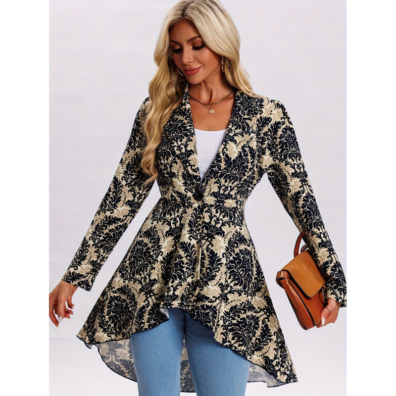 Femme Elegant High-Low Blazer med asymmetrisk kant Stilla