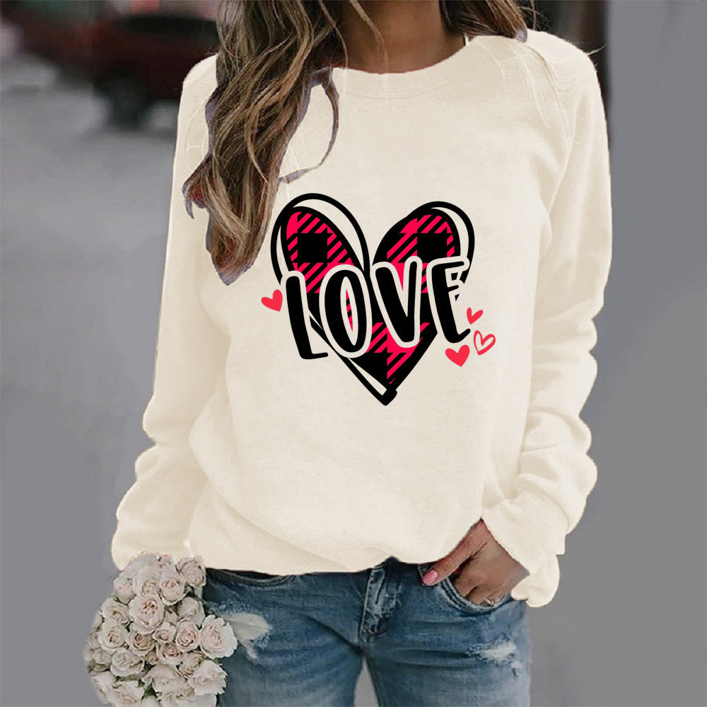 Kvinders sweatshirt med kreativt hjerte-design og afslappet pasform Stilla