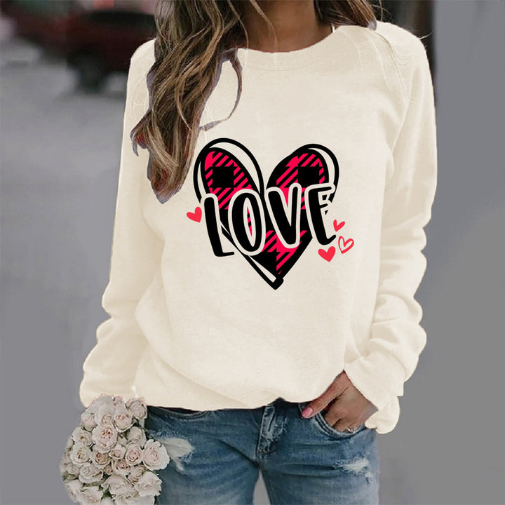 Kvinders sweatshirt med kreativt hjerte-design og afslappet pasform Stilla