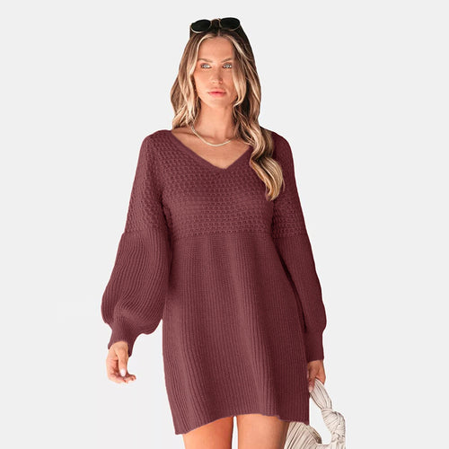 Dame Off-Shoulder Strikkjole Stilla