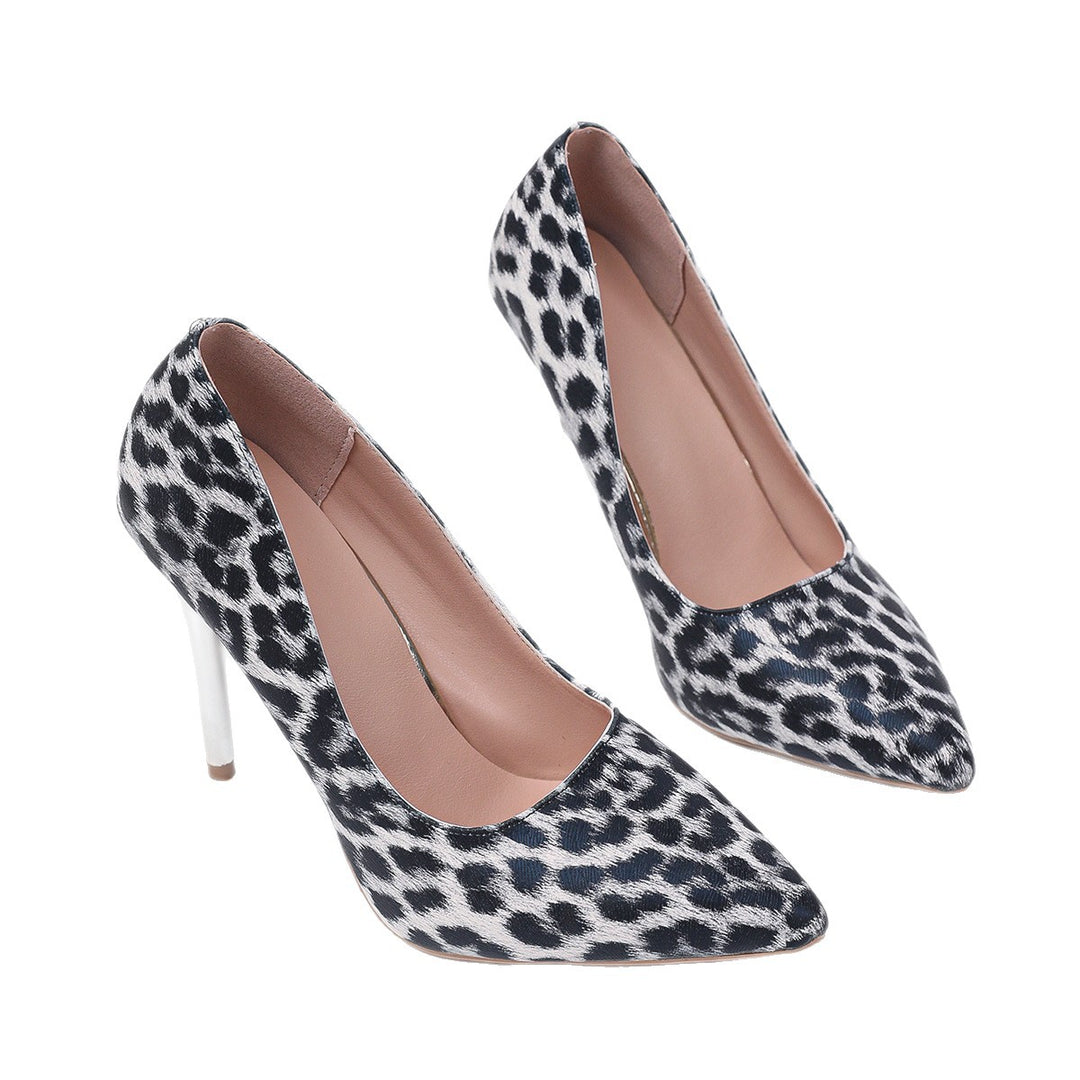 Dame Stiletthæle med elegant leopardmønster og blank hæl Stilla