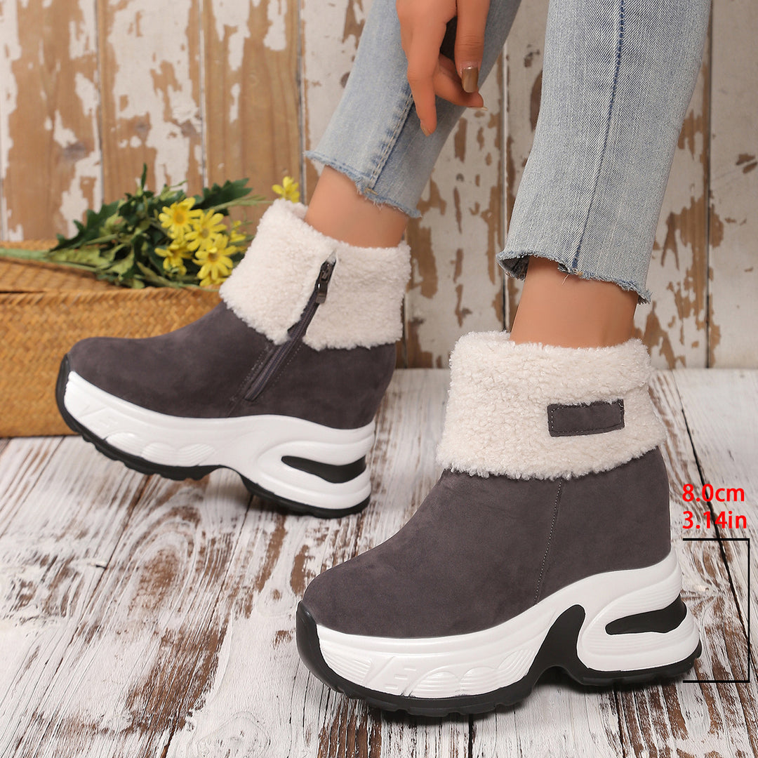 Dame Trendy Fleece-Støvler med Kilehæl Stilla