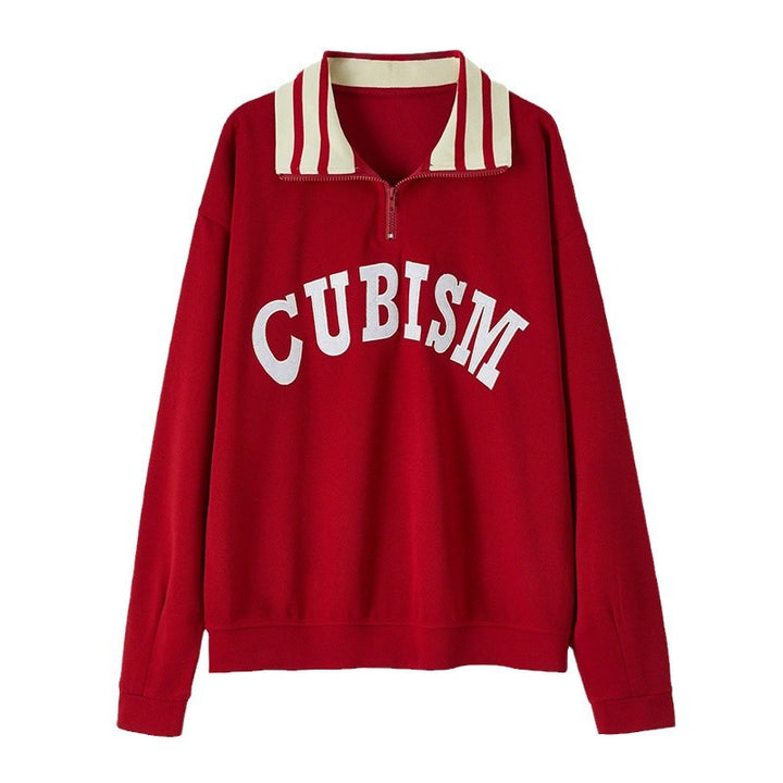Kvinders sporty sweater med kontrastkrave Stilla