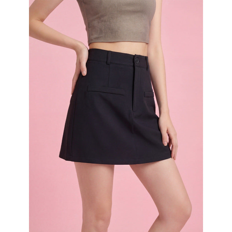 Damen Modischer Minirock mit eleganter Schnittführung und praktischen Taschen Skovae
