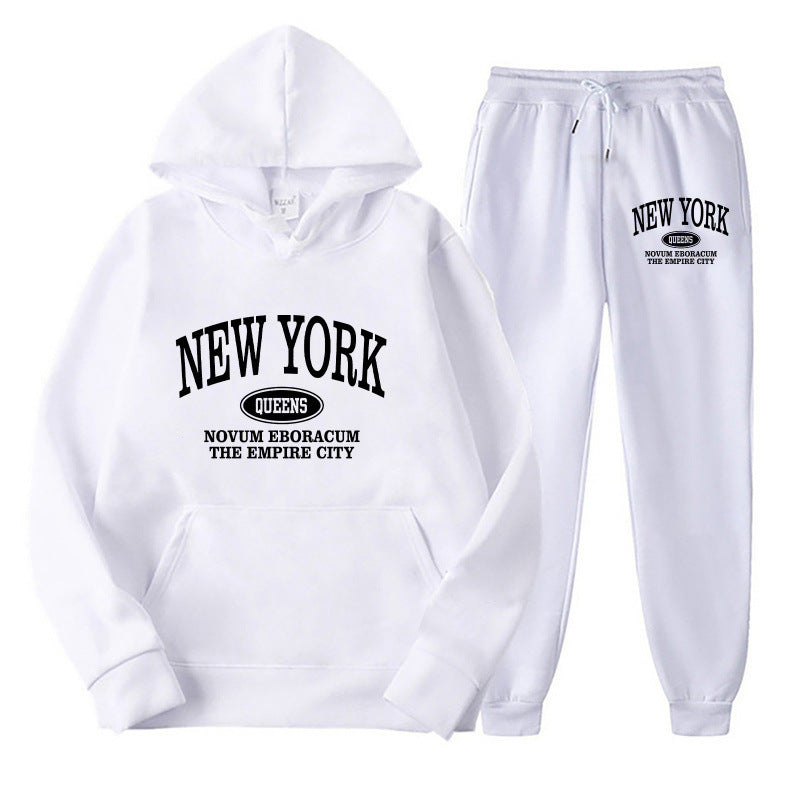 Kvinders hoodie sæt med alsidig skrift og komfortable lommer Skovae