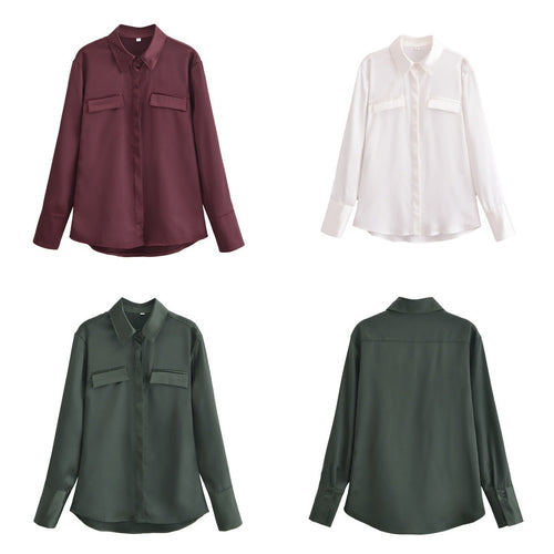 Stilla | Lys Forår Satin Bluse