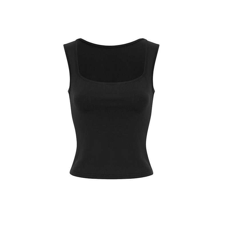 Dame tætsiddende tanktop med kvadratisk udskæring og åndbar struktur Skovae
