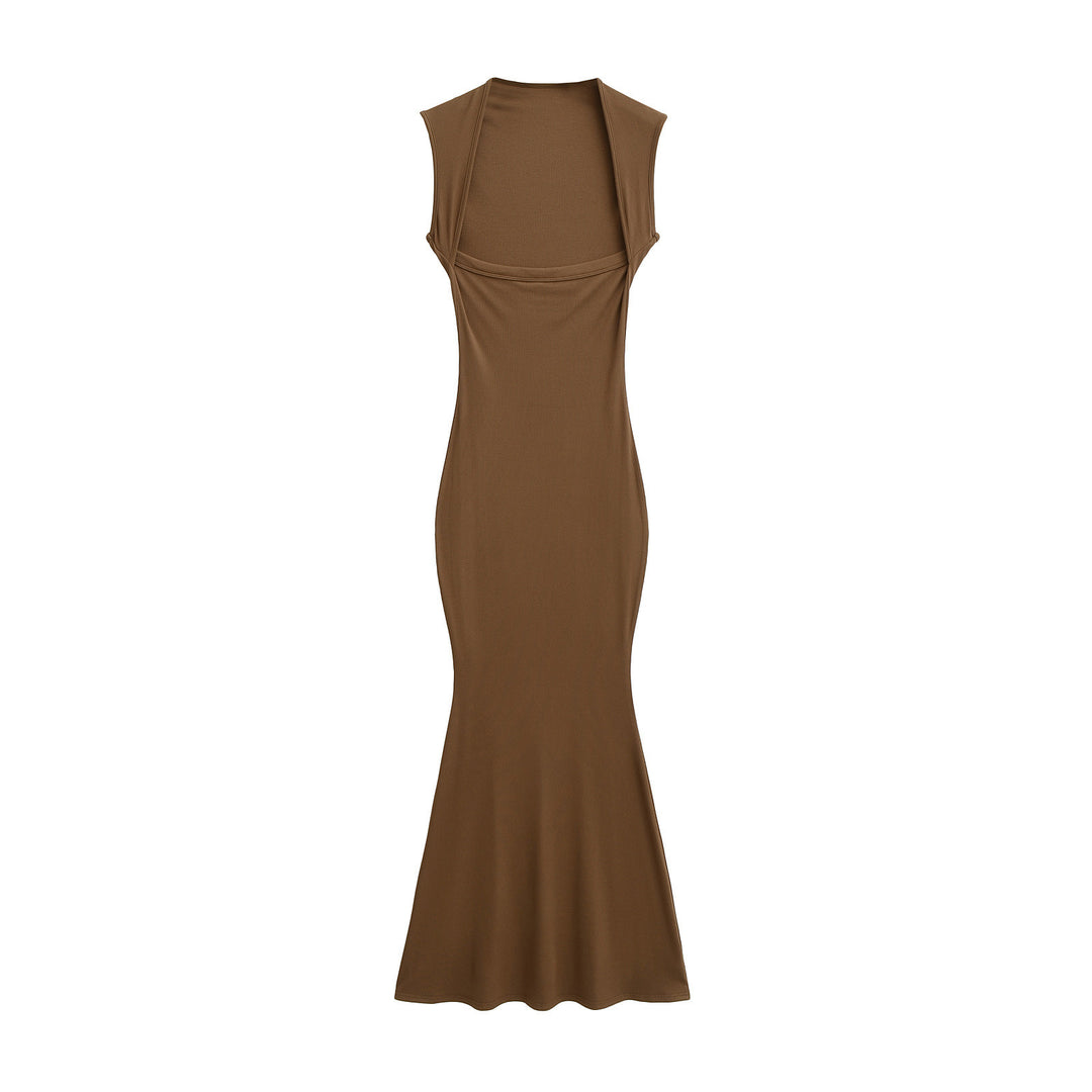 Femme Korte ærmer Rib Maxi kjole Stilla
