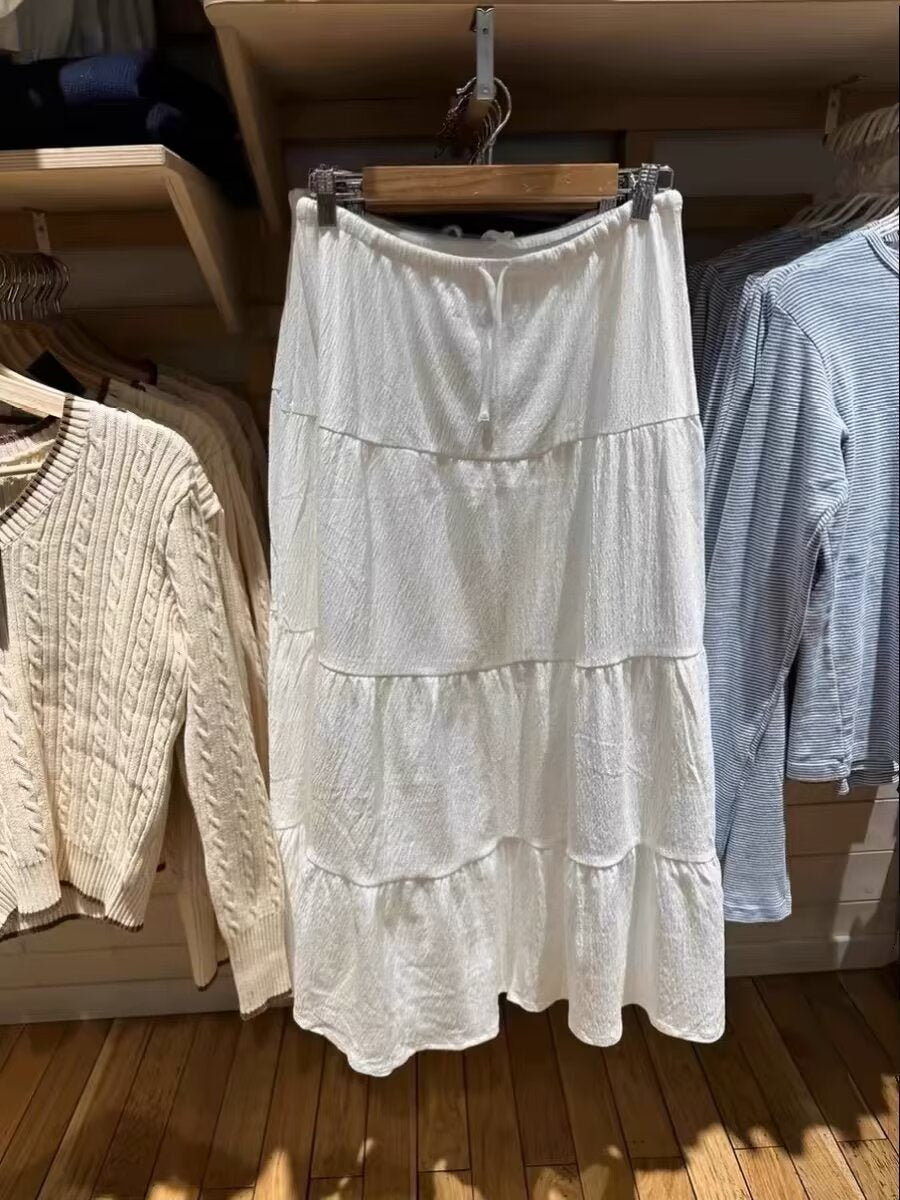 Kvindernes afslappede maxi nederdel med voluminøst lagdelt design Stilla