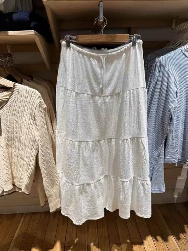 Kvindernes afslappede maxi nederdel med voluminøst lagdelt design Stilla