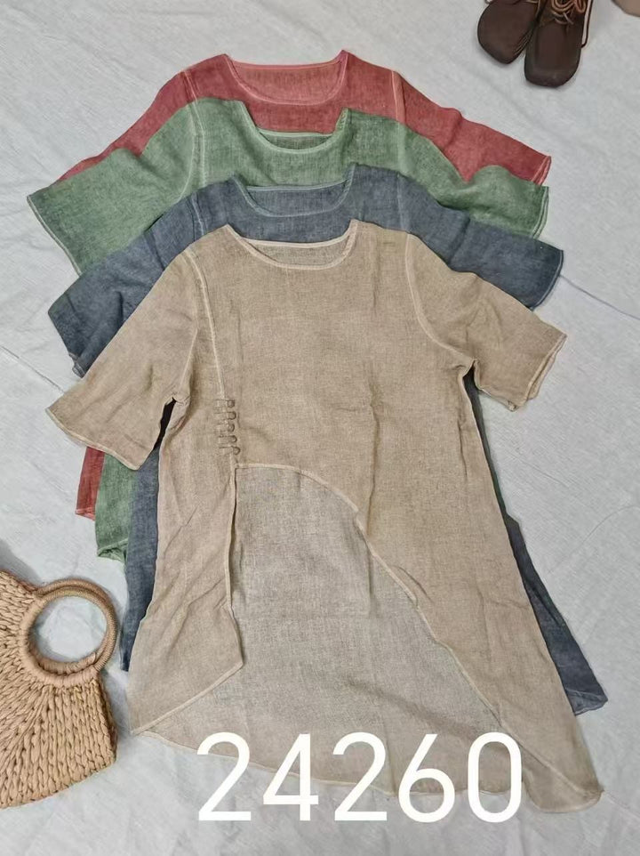 Femme Legere Linned Tunika Overdele Stilla