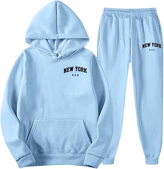 Dame Hooded Sweat Suit med høj kvalitet materiale og moderne bogstaver Skovae