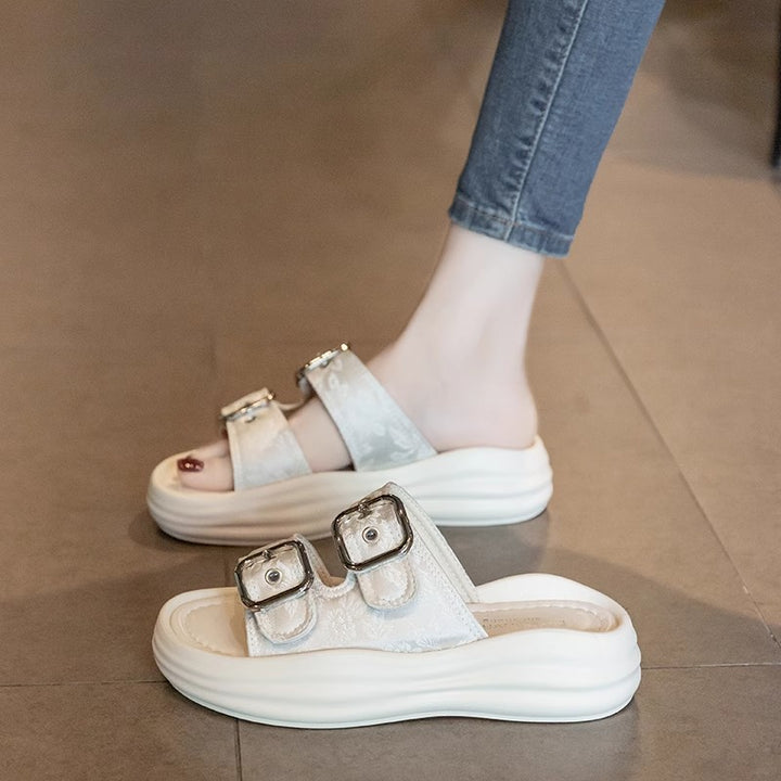 Dame Trendy Plateau-Sandaler med modische Dobbelt-Spænder Stilla