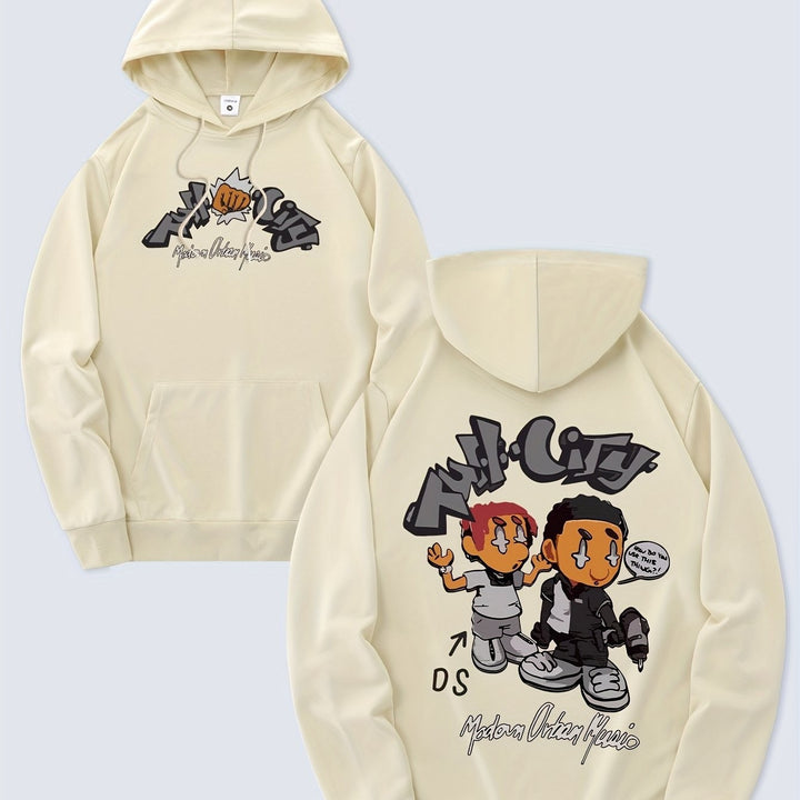 Kvinders hoodie med originalt tegneseriedesign og kunstnerisk tryk Skovae
