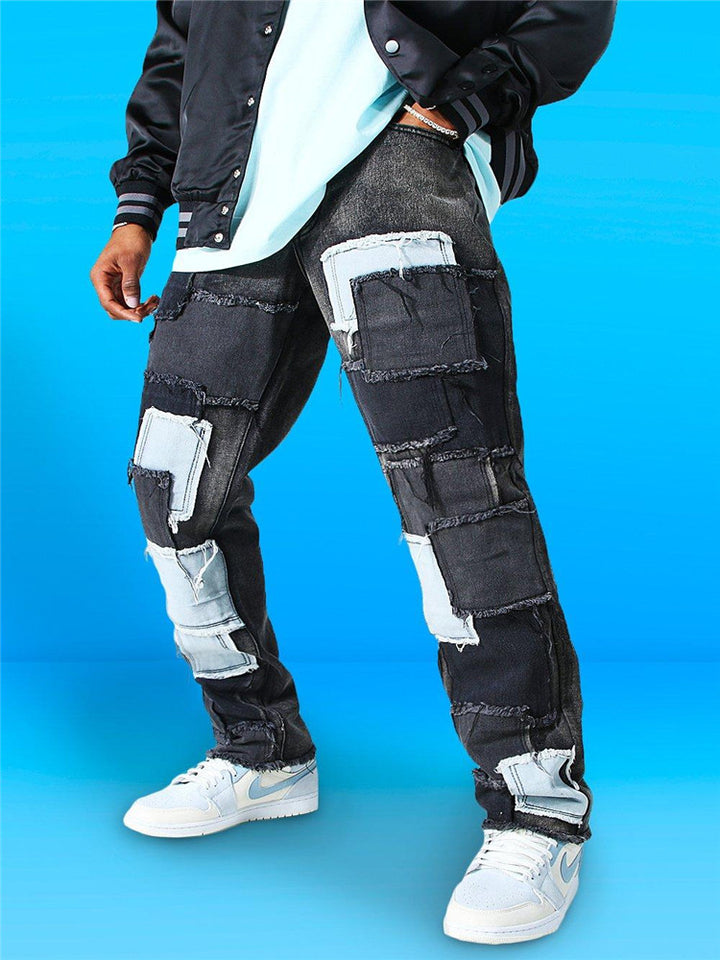 Herre Revnet Patchwork Jeans Stilla