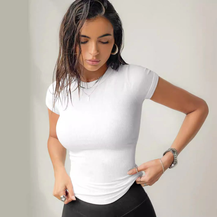 Damer Kompakt skåret T-shirt med høj krave Stilla