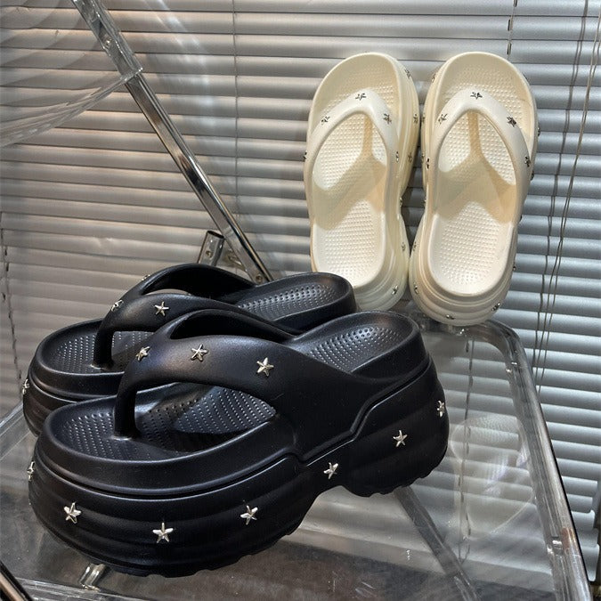 Dame Trendy Plateau-Sandaler med Stjerneudsmykning Stilla
