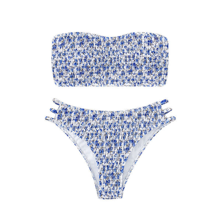 Dame Bandeau-Bikini med raffinerede flæsedetaljer Skovae