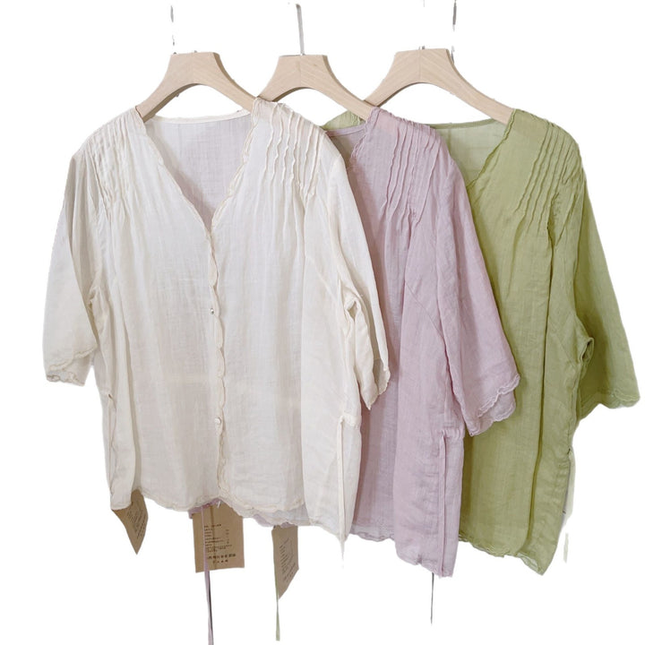 Femme Breezy Button-Up Linned skjorte Stilla