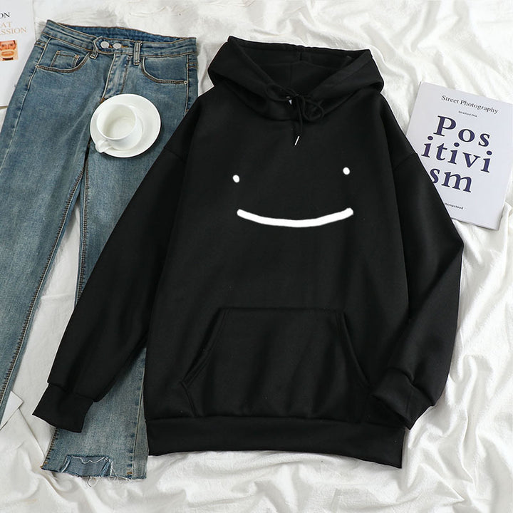 Damer hoodie med casual smiley design Skovae