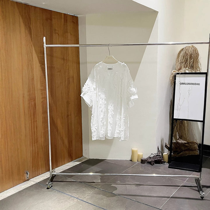 Damer luftig blusekjole med kunstneriske broderier Stilla