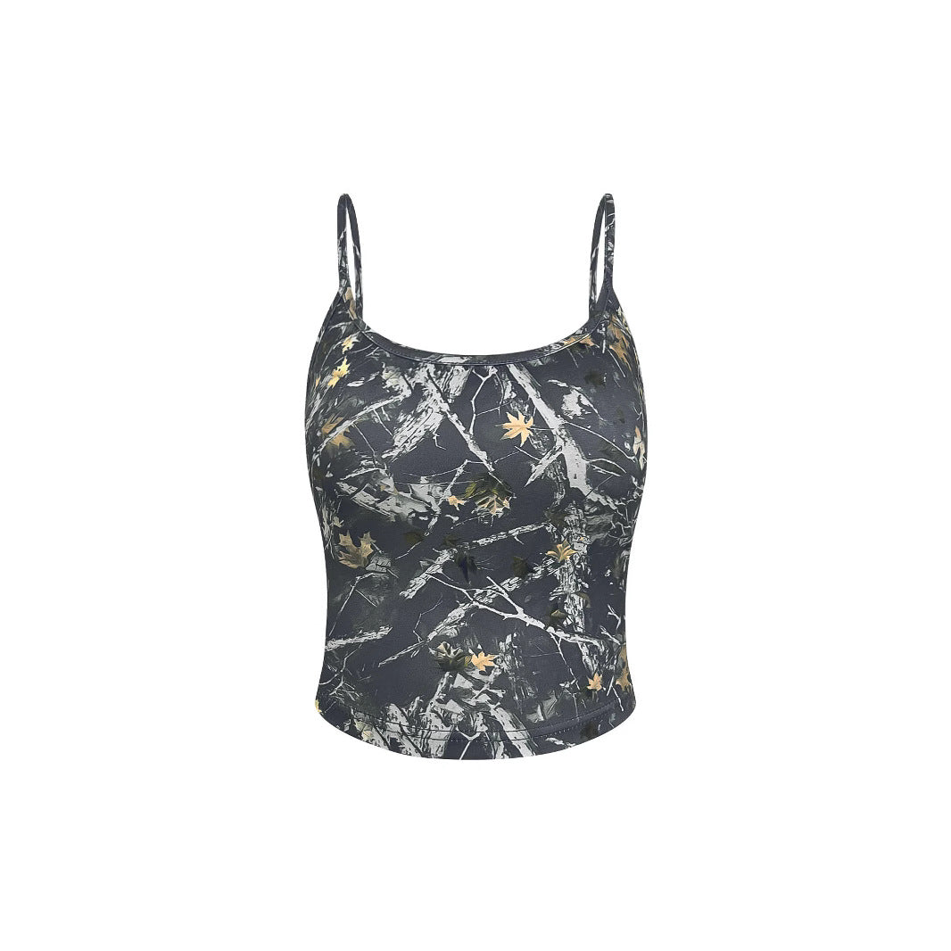 Dame Camouflage Tryk Slim-Fit Tanktop Stilla