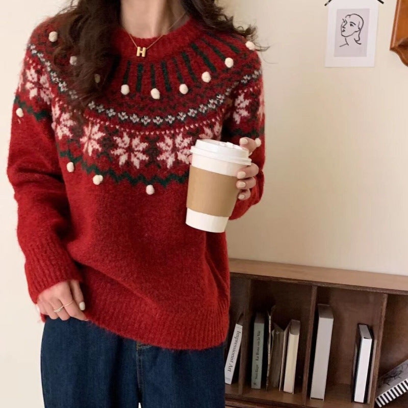 Femme Artistic Fair Isle mønstrede strikpullover Stilla