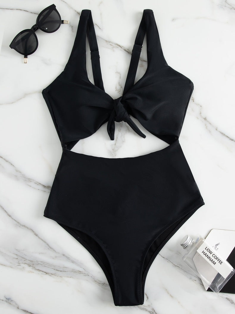 Dame Knot Front Højskåret Bikini Sæt Stilla