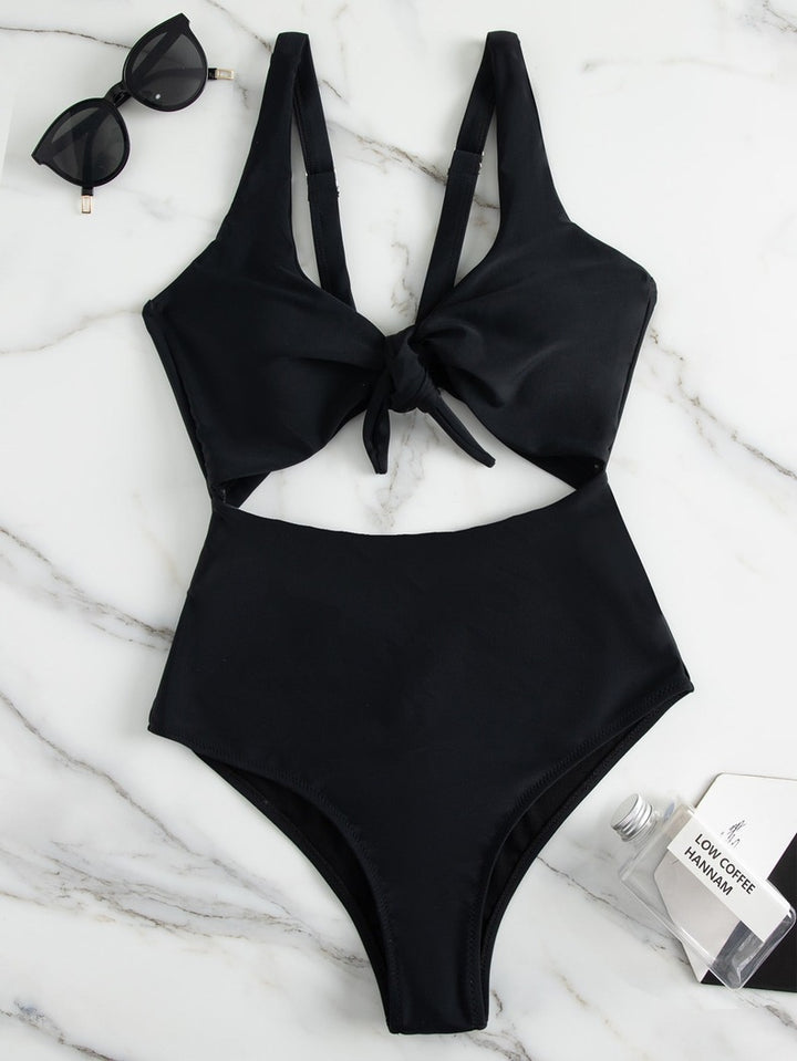 Dame Knot Front Højskåret Bikini Sæt Stilla