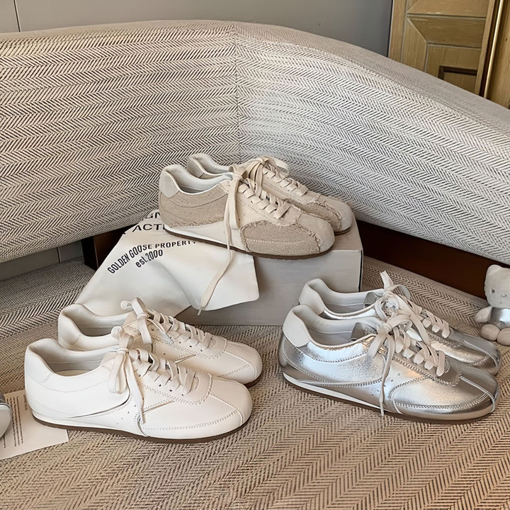 Dame Retro-inspirerede fritids sneakers med blødt læder-overdel Stilla