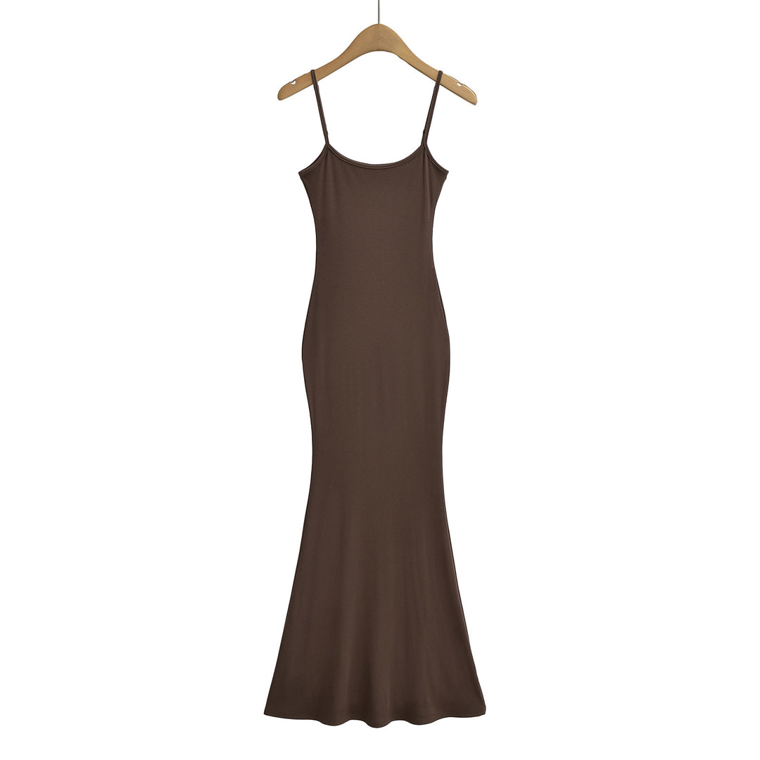 Dame elegant Maxikjole lavet af blødt strækstof med smal pasform og justerbare stropper Stilla