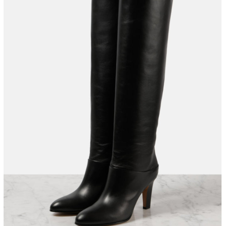 Femme Over-knæet High Heel Læderstøvler Stilla
