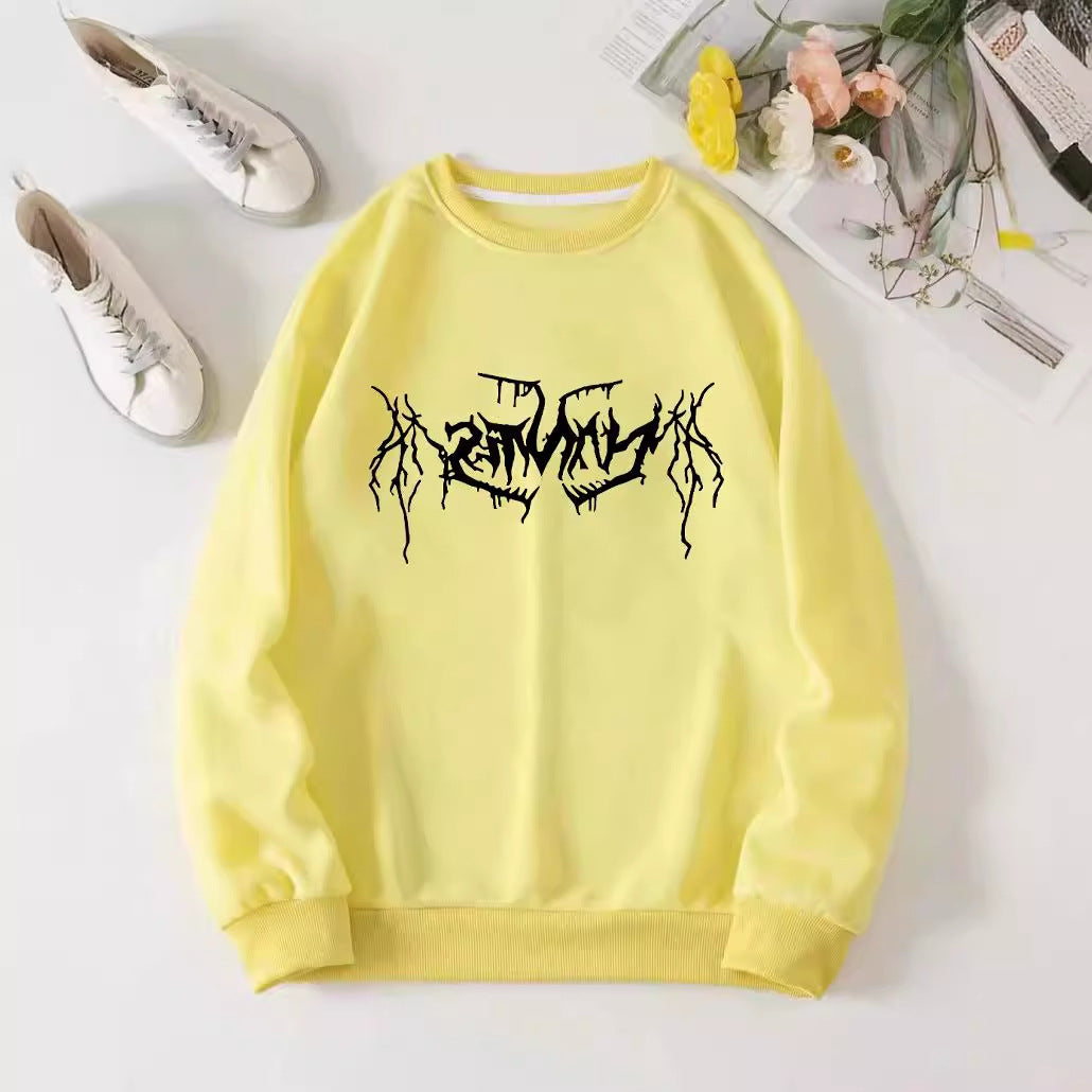 Kvinders afslappede sweatshirt med moderne grafisk design Skovae