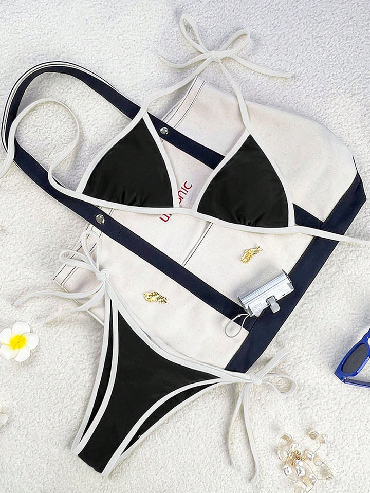 Dame Triangel-Bikini med legende sløjfer Skovae