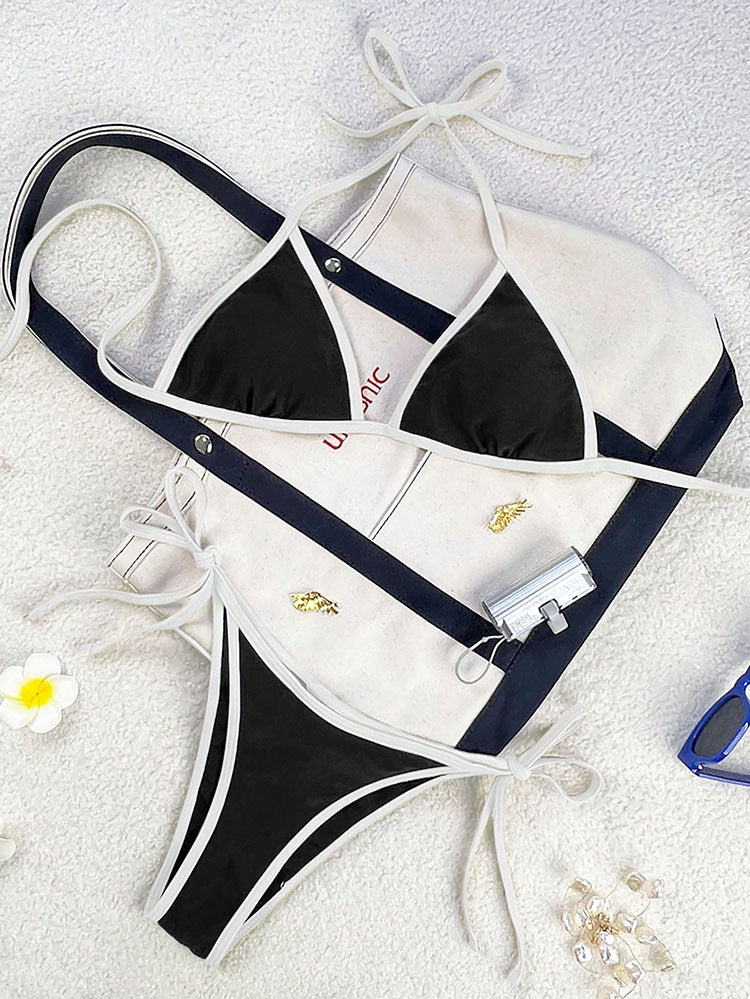 Dame Triangel-Bikini med legende sløjfedetaljer Skovae