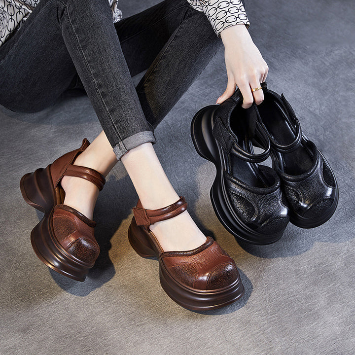 Femme Casual Plattform Mary Jane sko med justerbare stropper Stilla