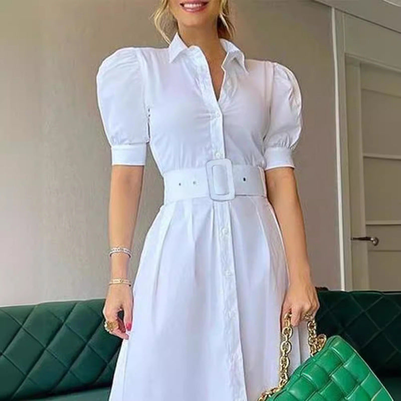 Dame Elegant Puffærmede Maxikjole Stilla