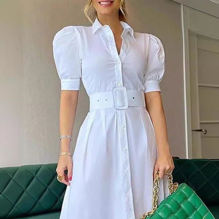 Dame Elegant Puffærmede Maxikjole Stilla