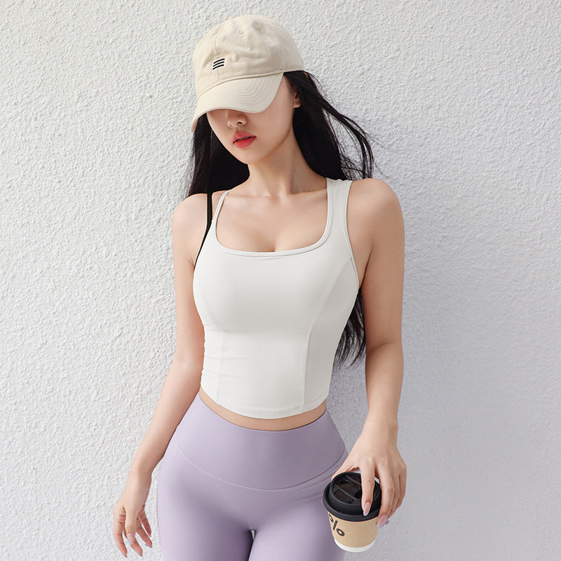 Dame Sporty Crop-Top med åndbart materiale og tætsiddende design Stilla