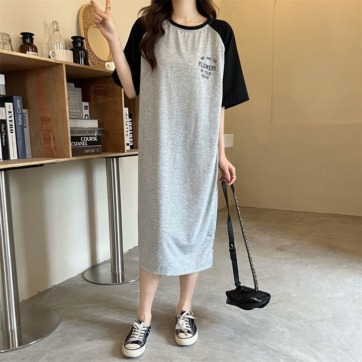 Femme Fritids Grafik T-Shirt Kjole Stilla