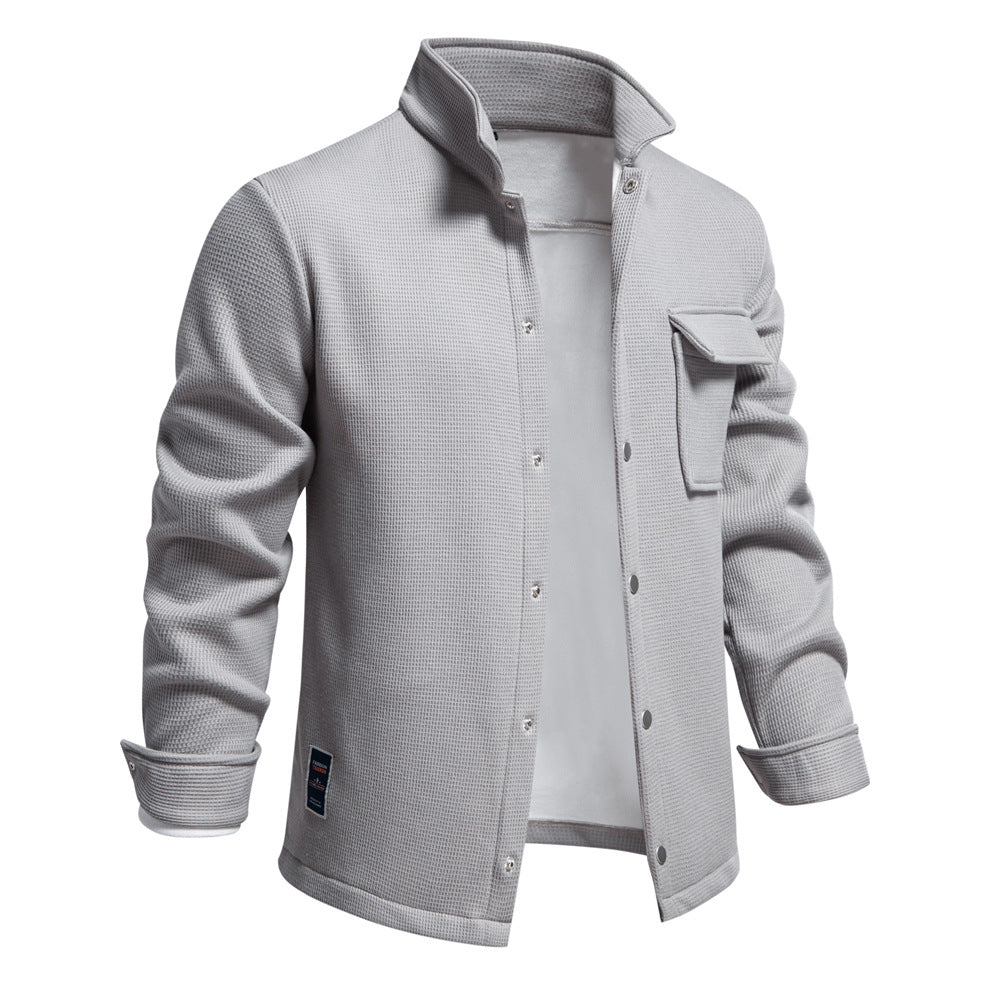 Herrer quiltet Overshirt med høj krave og praktisk brystlomme Stilla