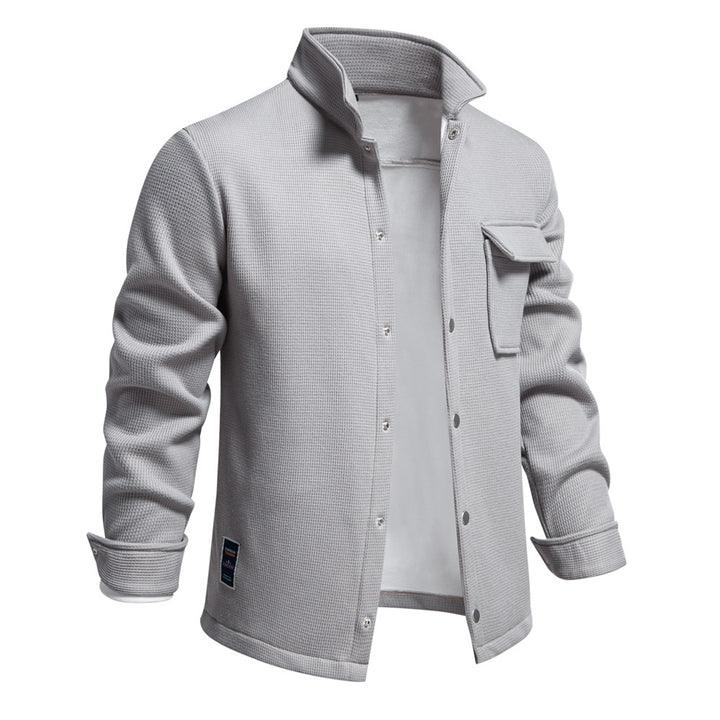 Herrer quiltet Overshirt med høj krave og praktisk brystlomme Stilla