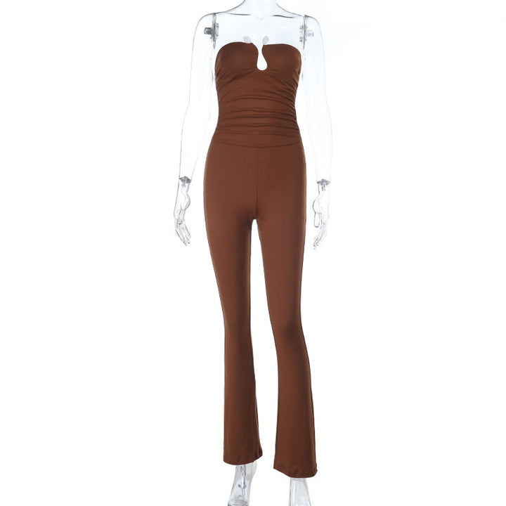 Dame Stilfuldt Jumpsuit med figursyet snit og udskåret detalje Skovae